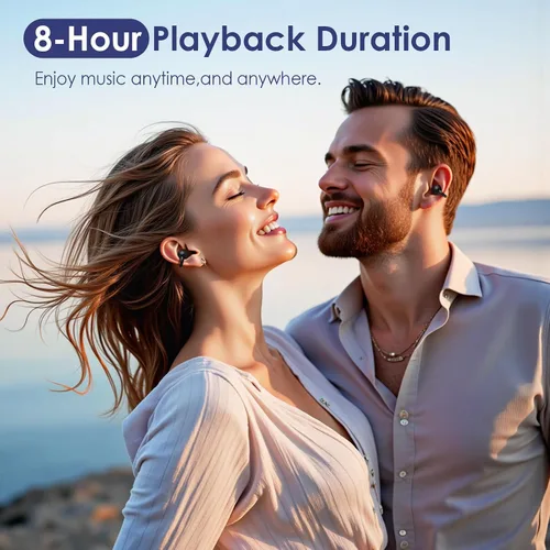 Vista 4 de Auriculares abiertos con aro de oído abierto, ligeros, cómodos, con clip de oreja abierto, auriculares inalámbricos, 40H Play Bluetooth 5.4