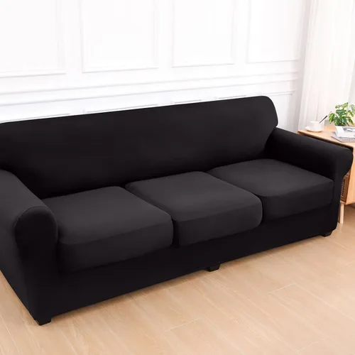 Vista 8 de hyha Fundas de sofá de 4 piezas para sofá de 3 cojines, fundas de sofá suaves y lavables, fundas de sofá elásticas para perros, protector de muebles