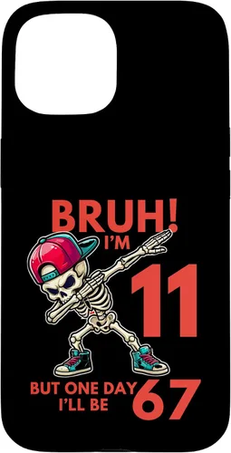 Vista 6 de Bruh I'm 11 But One-Day I'll Be 67 Retro 11th Birthday - Carcasa para iPhone 17