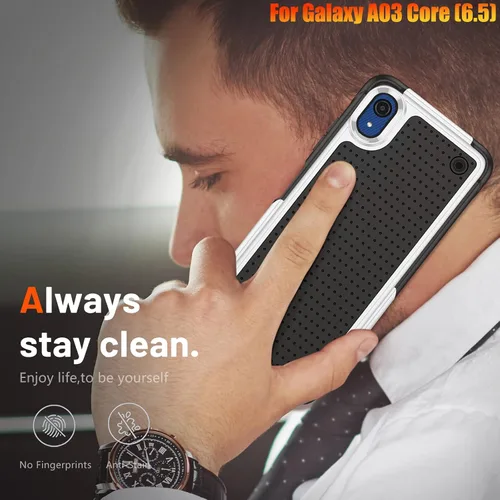 Vista 7 de Funda resistente para Samsung Galaxy A03 Core de 6.5 pulgadas, 4 esquinas con bolsas de aire [protección contra caídas de 12 pies], agarre