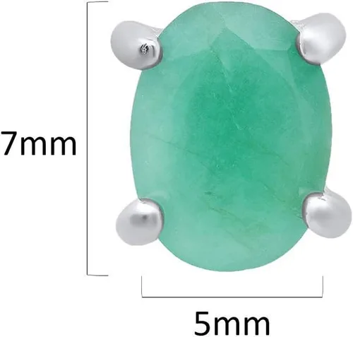 Vista 3 de 925 Sterling Silver Gemstone Oval Stud Earrings for Women 5mm Birthstone with Push Backs by MAX + STONE