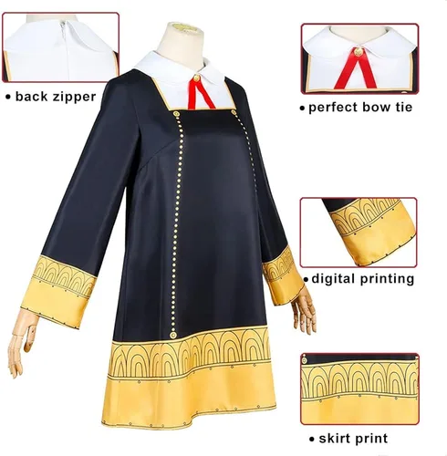 Vista 6 de Disfraz de anime para cosplay de Anya Forger de Anya Forger, uniforme de disfraz de Halloween para niñas de 3 a 12 años