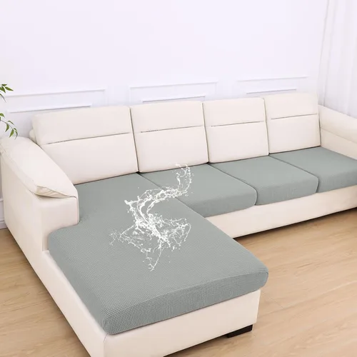 Vista 128 de Fundas impermeables para sofá seccional, fundas de cojín antideslizantes para sofá Ajuste seccional en forma de L, tela jacquard elástica, parte