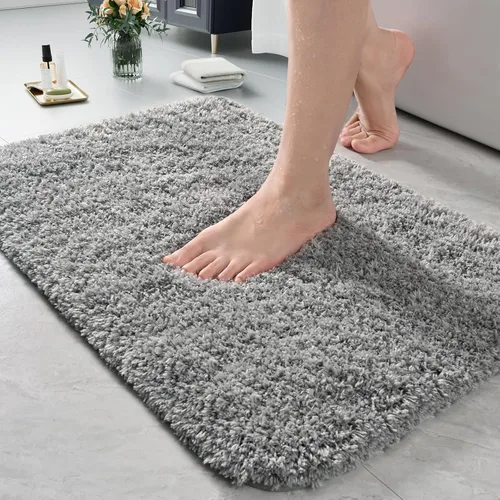 Vista 61 de LOCHAS Alfombra de baño de microfibra antideslizante de 36 x 24 pulgadas Gris
