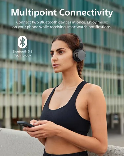Vista 6 de Auriculares inalámbricos PHILIPS H3209, auriculares Bluetooth de diadema, graves dinámicos, firma de sonido, llamada clara, vida de batería de 25H