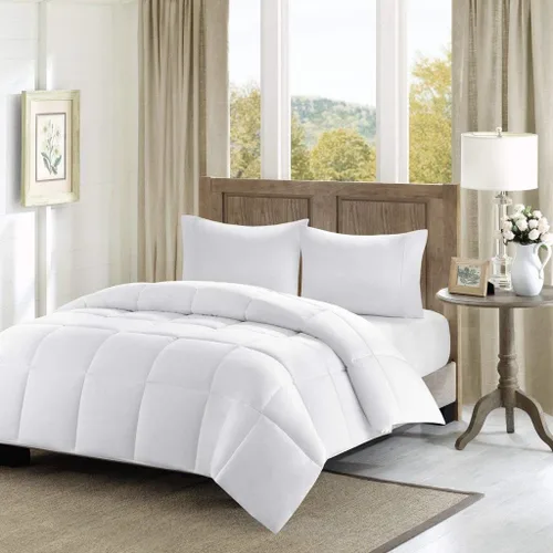 Vista 11 de Madison Park Edredón de algodón de 300 hilos, acolchado de caja, suave, transpirable, ligero, para todas las estaciones, ropa de cama alternativa