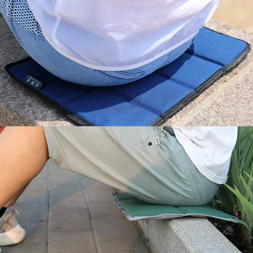 Vista 5 de Almohadilla para sentarse, 2 almohadillas de espuma para asiento de senderismo, impermeables, con bolsas de almacenamiento, alfombrilla de espuma