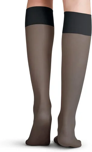 Vista 2 de FALKE Calcetines altos Pure Matt de 20 Denier para mujer, mate, casual o de vestir, transparente fino, nailon sostenible, 1 par