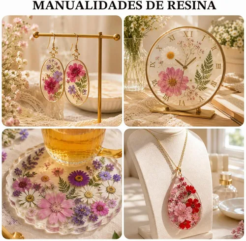 Vista 5 de 412 piezas de flores secas para manualidades, flores secas de naturaleza
