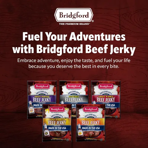 Vista 8 de Bridgford Sweet Baby Ray's Beef Jerky Honey BBQ de 3.25 onzas, paquete de 2 – Cecina alta en proteínas para impulso de energía del mediodía
