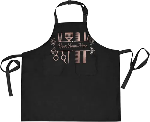 Vista 23 de Delantal unisex personalizado para peluqueros – bata ajustable para estilista – Regalos personalizados