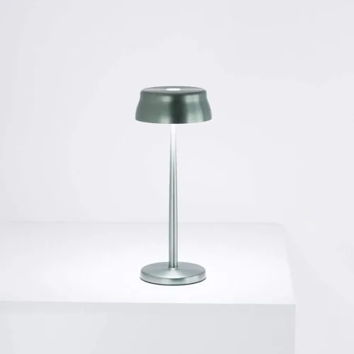 Vista 2 de Zafferano Luz de la hermana (Color: azul anodizado) Lámpara de mesa LED regulable recargable