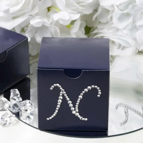 Vista 35 de Efavormart - Paquete de 12 calcomanías transparentes con monograma de diamantes de imitación de 1.5 pulgadas, calcomanías autoadhesivas para cajas