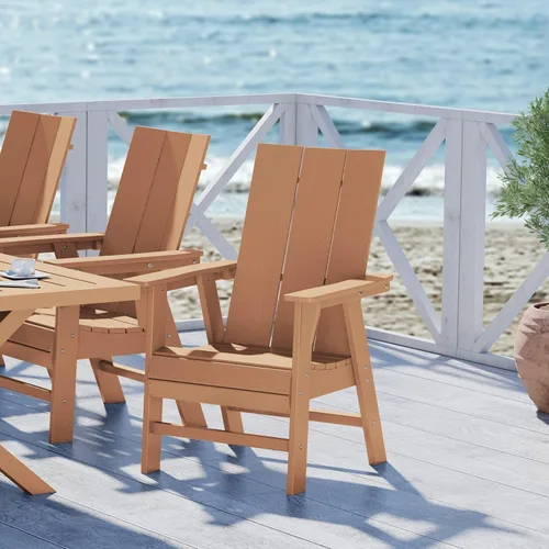 Vista 39 de WestinTrends Malibu Outdoor Patio HDPE Adirondack Silla de comedor para patio, color negro