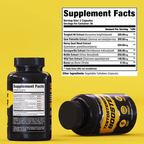 Vista 2 de Potenciador de testosterona para hombres – Suplemento masculino para el crecimiento muscular, la resistencia, la fuerza, la energía y la resistencia