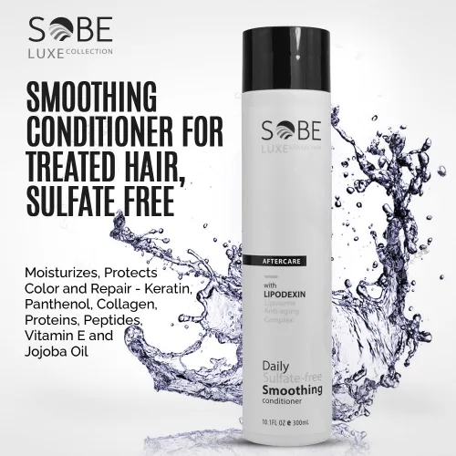 Vista 2 de SOBE LUXE - Acondicionador suavizante para cabello tratado, sin sulfato, 10 onzas, hidrata, protege el color y la reparación, queratina, pantenol