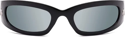 Vista 7 de PEGH Gafas de sol redondas envolventes Y2K modernas, modernas, modernas, modernas, color negro, decoración de luna..