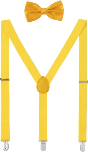 Vista 40 de habibee Color sólido para hombre en forma de Y con clips fuertes tirantes ajustables