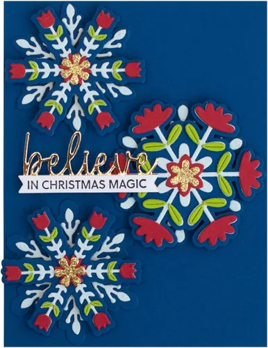 Vista 6 de Spellbinders Delicados copos de nieve grabados troquelados, metal