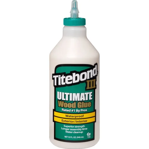Vista 2 de Titebond 1415 III Ultimate - Pegamento para madera, botella de 32 onzas, bronceado, 1 cuarto de galón (paquete de 2)