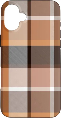 Vista 22 de iPhone 16 Buffalo Check Orange Brown Gingham Scottish Pattern Style Case