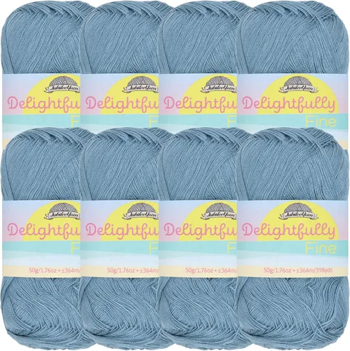 Vista 82 de JubileeYarn - Ovillo de hilo deliciosamente fino, 1.76 oz/madeja de rayón de bambú, color rosa polvo, 4 madejas