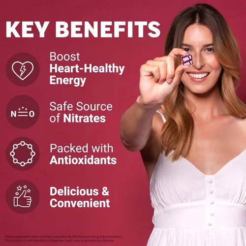 Vista 2 de Force Factor Total Beets - Masticables suaves con remolacha, nitratos, L-citrulina, extracto de semilla de uva y antioxidantes, suplemento