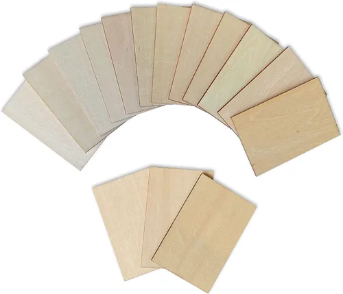 Vista 3 de Paquete de 60 azulejos de madera rectangulares sin terminar de 2 x 3 pulgadas para manualidades