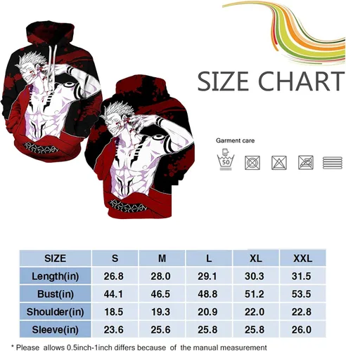 Vista 5 de Wipnhui Sudadera unisex con capucha de anime para hombre con estampado 3D