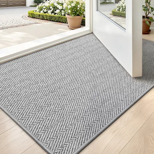 Vista 22 de LUMI Tapete ultradelgado para puerta de interior de 17 x 30 pulgadas, tapete de entrada antideslizante, tapete de perfil bajo, tapete de diseño