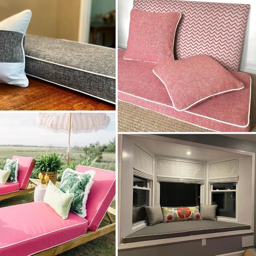 Vista 2 de Almohadillas de Cojín de Banco de Tamaño Personalizado para Muebles de Interior y Exterior, Asiento de Ventana, Sofá, Sillón, Columpio, Espuma
