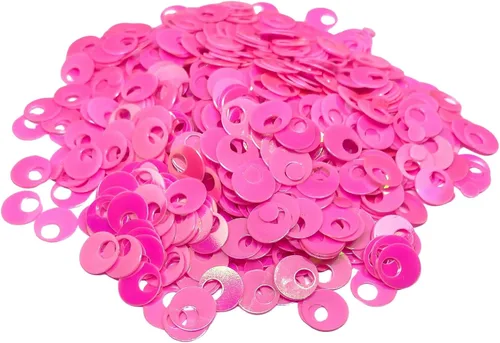Vista 25 de Paillettes de lentejuelas redondas planas de 10/20/1.181 in, agujero de 0.157 in, mezcla de colores, lentejuelas acrílicas, 1,76 onzas (1.76 oz)