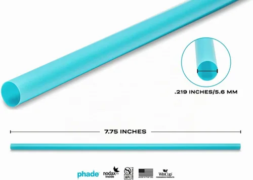 Vista 4 de phade phade Pajitas ecológicas biodegradables compostables jumbo de 7.75 pulgadas, 375 unidades, envueltas individualmente, solo para bebidas frías