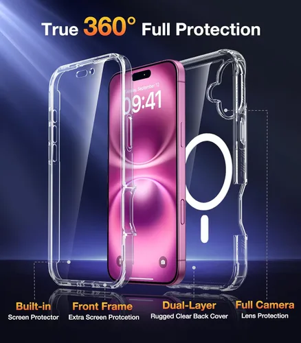 Vista 398 de DIACLARA - Funda transparente compatible con iPhone XR 6.1 pulgadas 2018