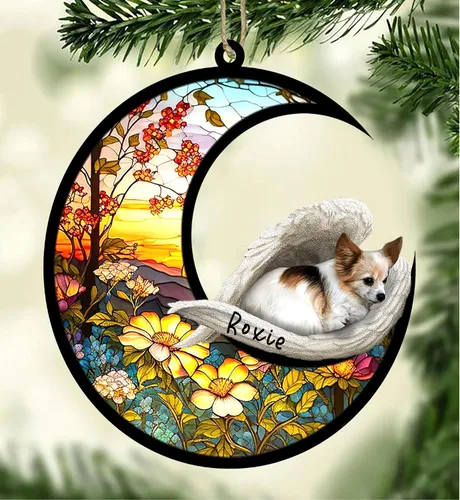 Vista 126 de Atrapasoles conmemorativo personalizado para perros, adorno navideño de Airedale Terrier, recuerdo por pérdida de mascota, regalos conmemorativos