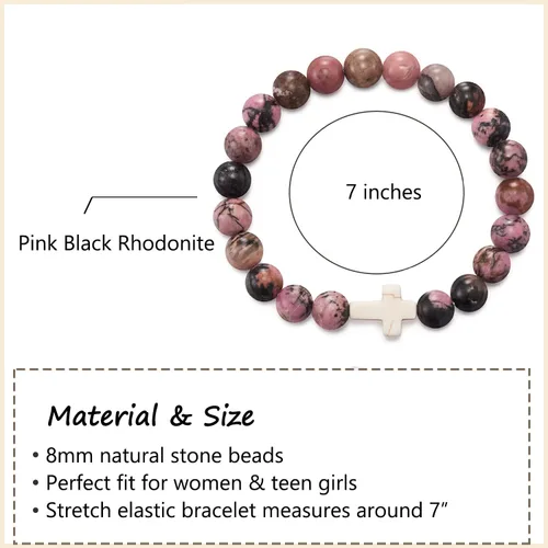 Vista 6 de JOGDIAM Regalos cristianos para mujer, pulsera de cruz, joyería religiosa católica, regalos para mujeres, madrina