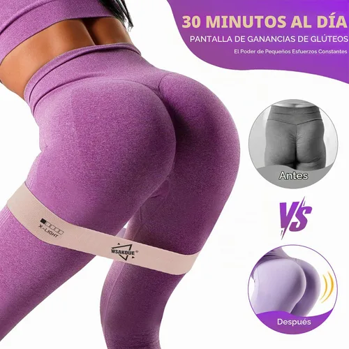 Vista 4 de WSAKOUE Fabric Resistance Bands for Working Out – 5 Booty Bands for Women & Men, Exercise Workout Bands for Legs, HIPS & Glutes – Ideal for Home