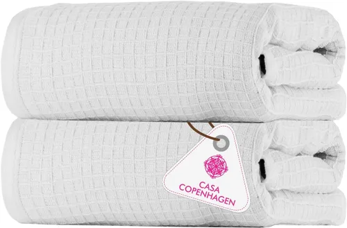 Vista 125 de CASA COPENHAGEN Exotic - Juego de 6 toallas de diseño de 100% algodón egipcio, color azul aguamarina, 550 GSM, 2 toallas de baño, 2 toallas de baño