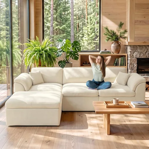 Vista 14 de Welzona Sofá biplaza de 75 pulgadas, sofá biplaza de chenilla, sofá pequeño para espacio pequeño Minimalist Comfy Love Seat, Small Couches for