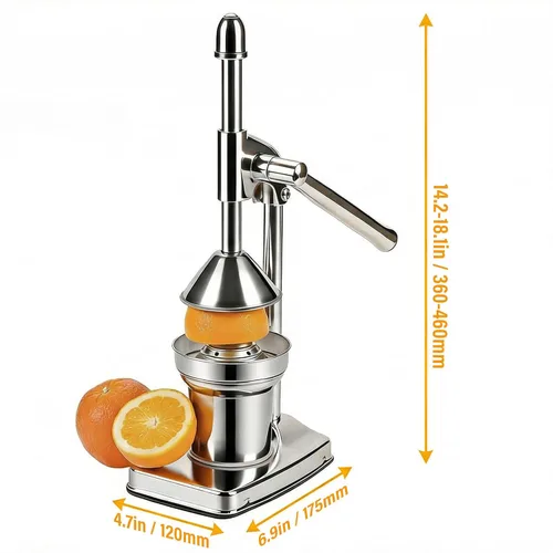 Vista 6 de Exprimidor manual de hierro fundido, exprimidor manual de acero inoxidable, exprimidor de limón cítrico resistente, prensa de jugo de hierro fundido
