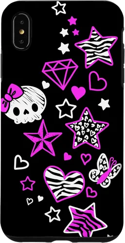 Vista 11 de Carcasa estética para iPhone 16 McBling Doodles Bimbo Trashy Y2K Animal Print Star