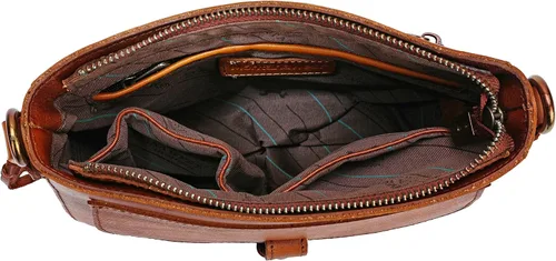 Vista 6 de Montana West Bolsos cruzados para mujer, tamaño mediano, de cuero auténtico, bolso de viaje, múltiples bolsillos con cremallera