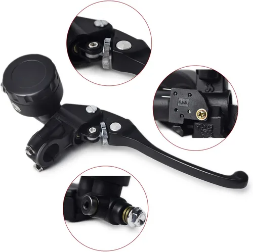 Vista 6 de 0011 Palancas Universales de Motocicleta de 7/8" Cilindro Maestro de Freno Hidráulico con Depósito Juego de Palanca de Embrague para Cafe Racer
