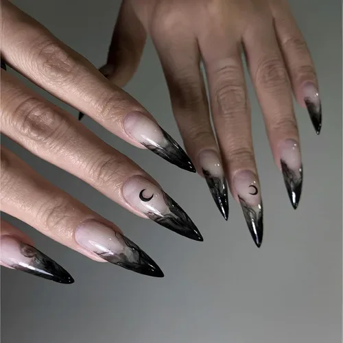 Vista 36 de Paquete de 6 144 uñas acrílicas de Halloween a presión, uñas postizas reutilizables de cobertura completa, uñas postizas adhesivas con pegamento