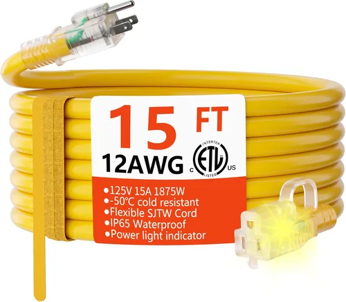 Vista 17 de HUANCHAIN Cable de extensión resistente de calibre 12 para exteriores, 6