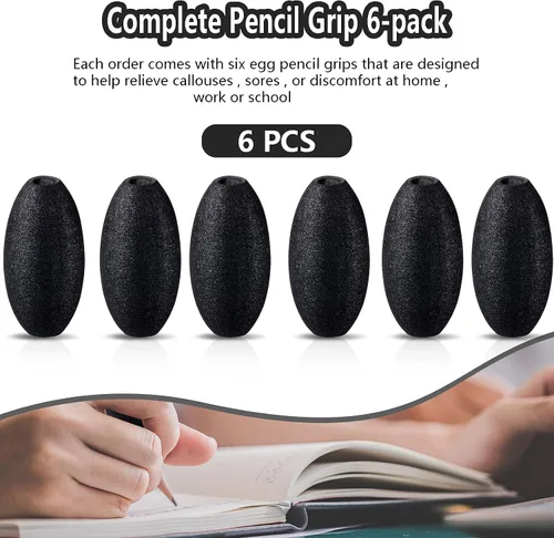 Vista 3 de Zonon - Entrenador de ayuda para escritura para adultos, empuñaduras de espuma en forma de huevo, soportes acolchados para bolígrafos, entrenador