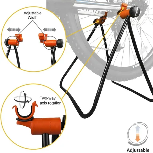 Vista 2 de Soporte para bicicleta Ibera, de altura regulable, plegable, mecánico, para guardar y reparar bicicletas