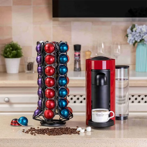 Vista 6 de ZCDCP Nespresso Vertuo - Soporte para cápsulas, almacenamiento de 360 grados para 60 cápsulas, organizador de café negro