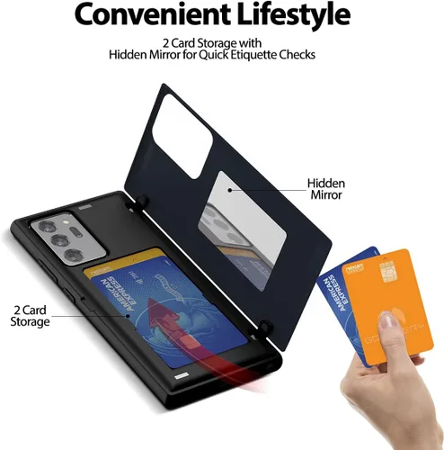 Vista 3 de GOOSPERY Parachoques magnético para puerta compatible con Galaxy Note 20 Ultra, funda tipo billetera con soporte para tarjetas, cierre automático
