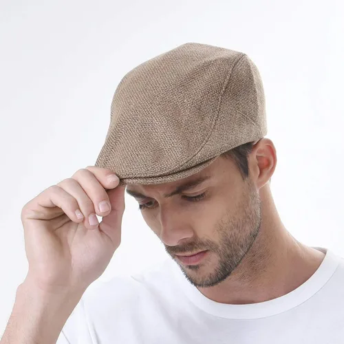 Vista 3 de WITHMOONS Ivy Cap MZ30038 - Gorra de paja de algodón similar al lino